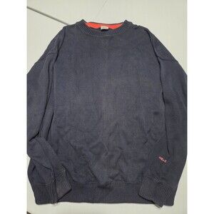 Vintage Head Sportswear Sweater Mens XL Navy Blue Neon Pink Orange Knit Pullover